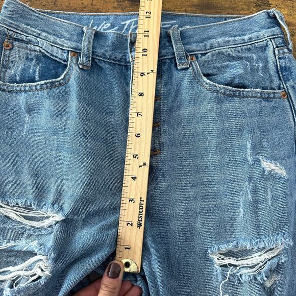 Free People blossom rigid skinny jeans size 27 high rise button fly distressed - Picture 13 of 15
